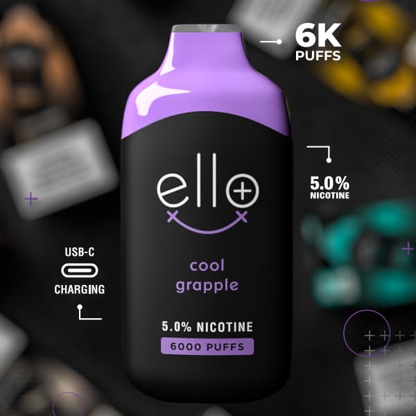 まとめ買い・BLVK UNICORN ello+(ブラックユニコーンエロープラス)6000パフ (フレーバー付きニコチン入りシーシャ )10本セット【JUUL300ポッド・紙タバコ300箱分】
