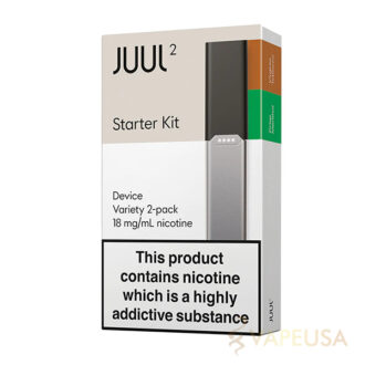 JUUL2 EUバージョンスターターキット 本体＋純正Pods 2個入セット (クリスプ メンソール/バージニア タバコ)【正規品】